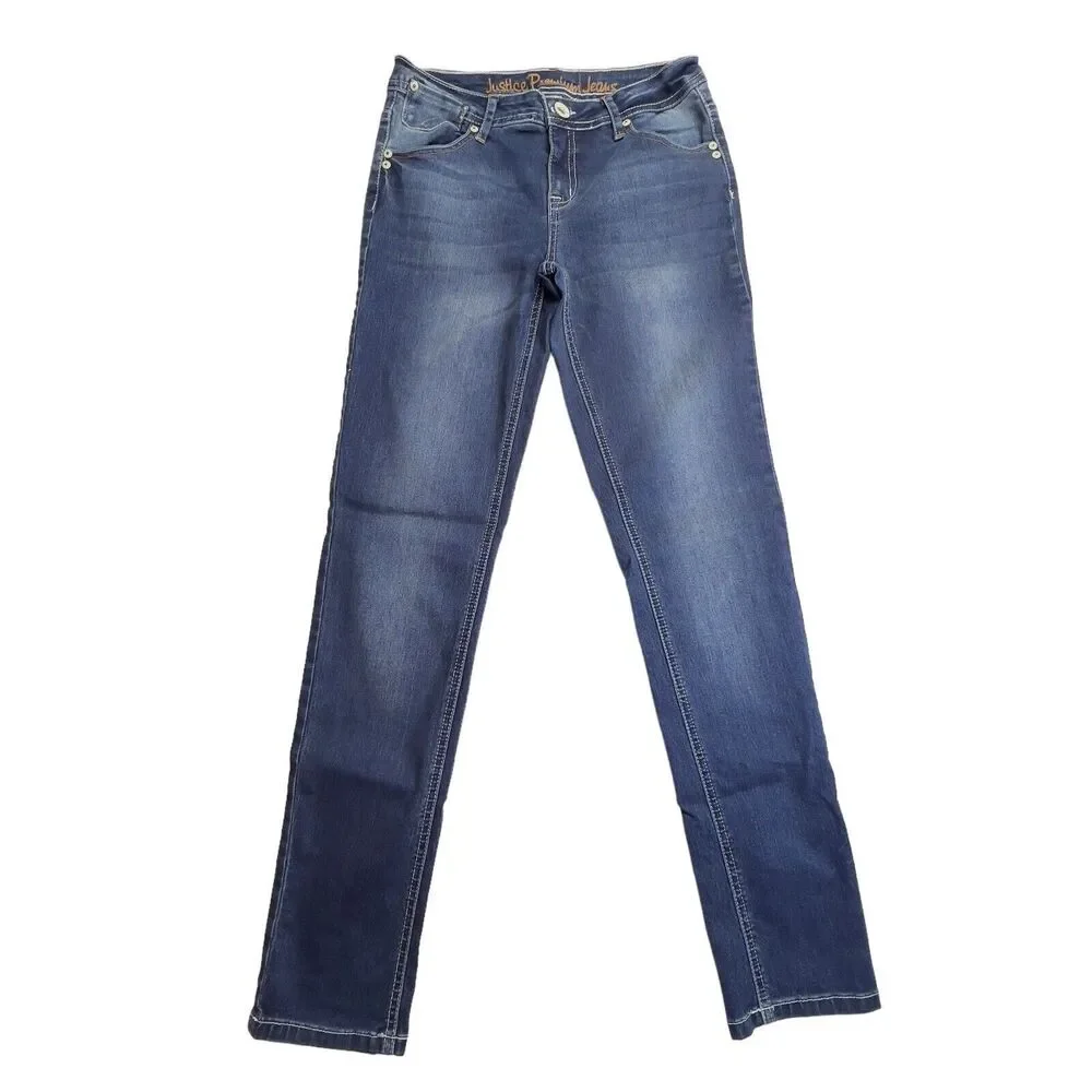 Justice Premium‎ Girls Denim Blue Jeans Simply Low Super Skinny Size 14R